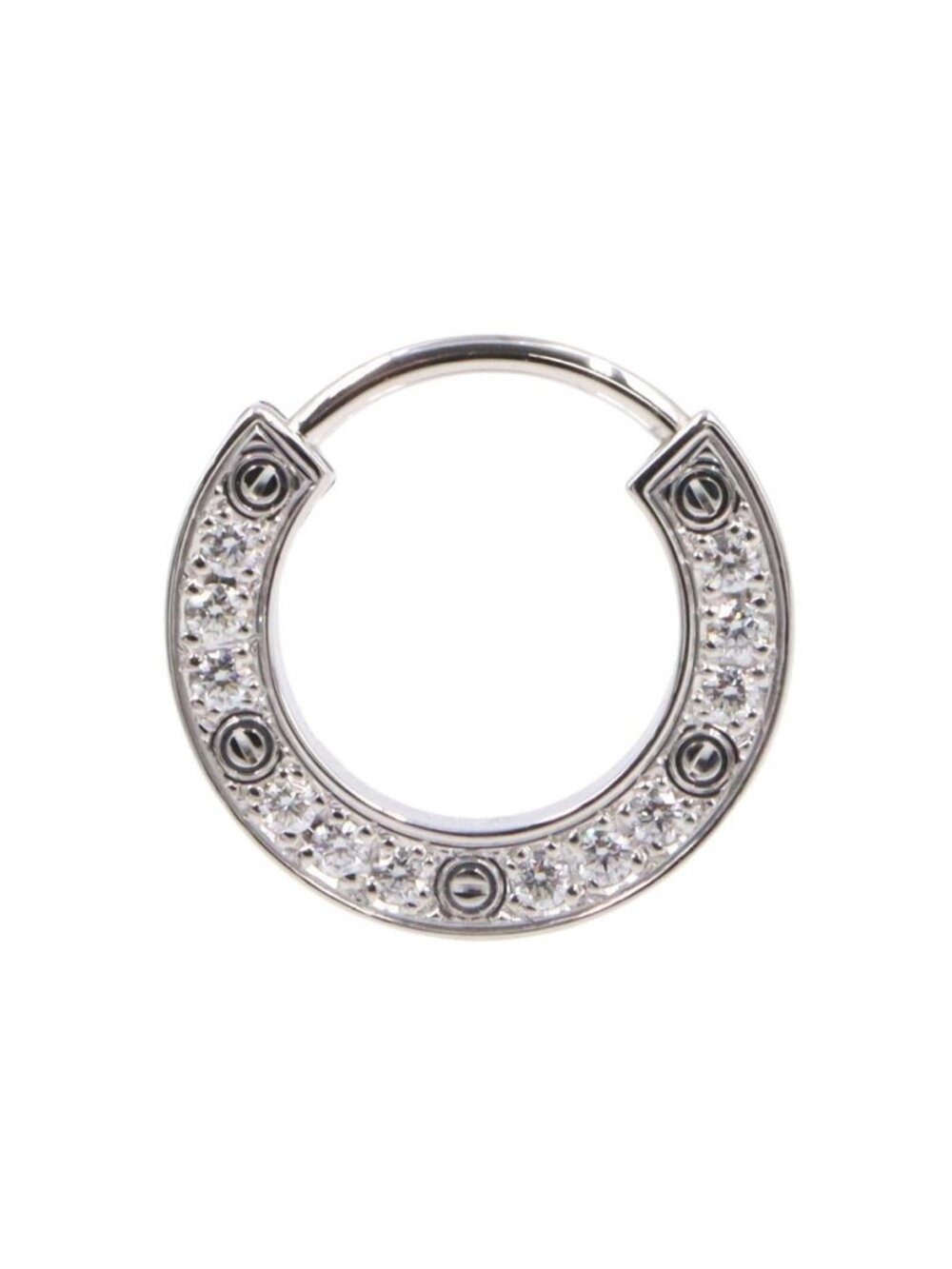 Cartier Earrings Love Diamond 18k White Gold